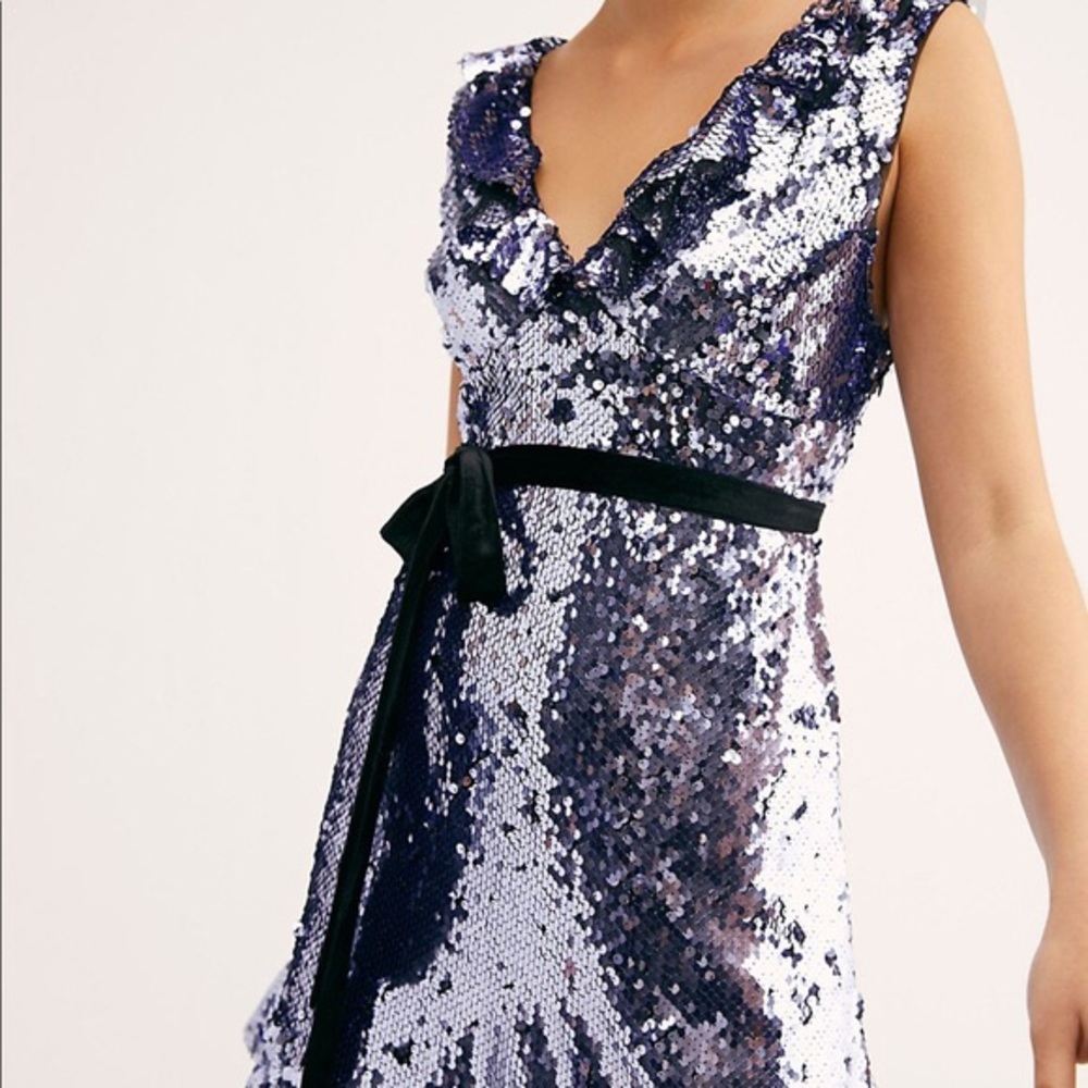 NWT free people Sequin Siren mini dress size 0 - Picture 4 of 8